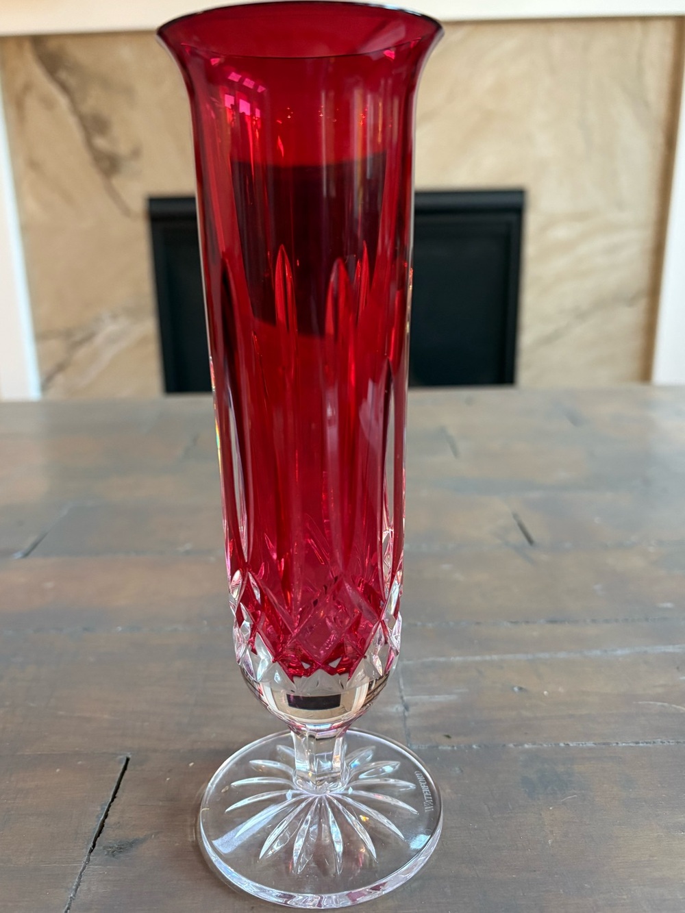 Waterford Lismore Crimson Footed Bud Vase